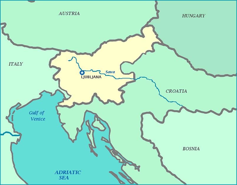 Քարտեզ Սլովենական ափին