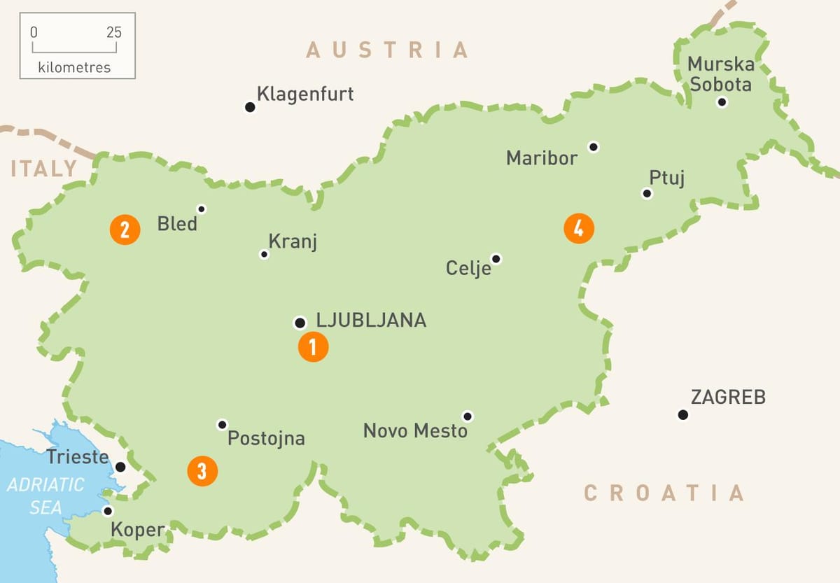 Քարտեզ Սլովենիայի տարածաշրջանների