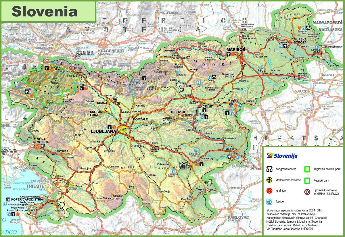 Քարտեզ Սլովենիայի ճանապարհին