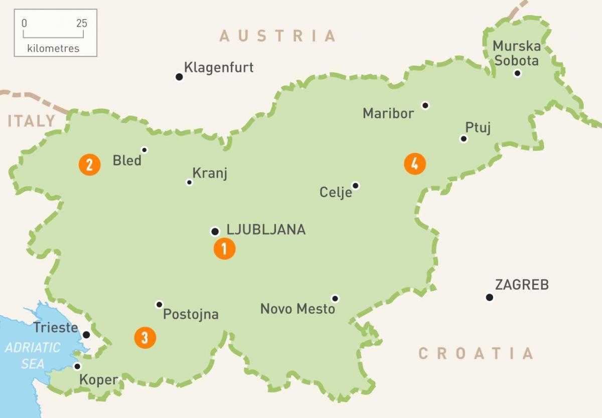 Քարտեզ Սլովենիայի տարածաշրջանների