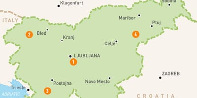Քարտեզ Սլովենիայի տարածաշրջանների