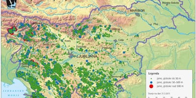 Քարտեզ քարանձավներում Սլովենիայում