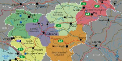 Սլովենիա երկրի քարտեզ